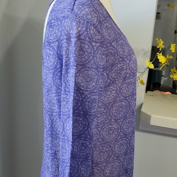 EARTH YOGA,  LIGHT WEIGHT TOP IS NWT. Size XL, purple long sleeve tunic. - Picture 4 of 9
